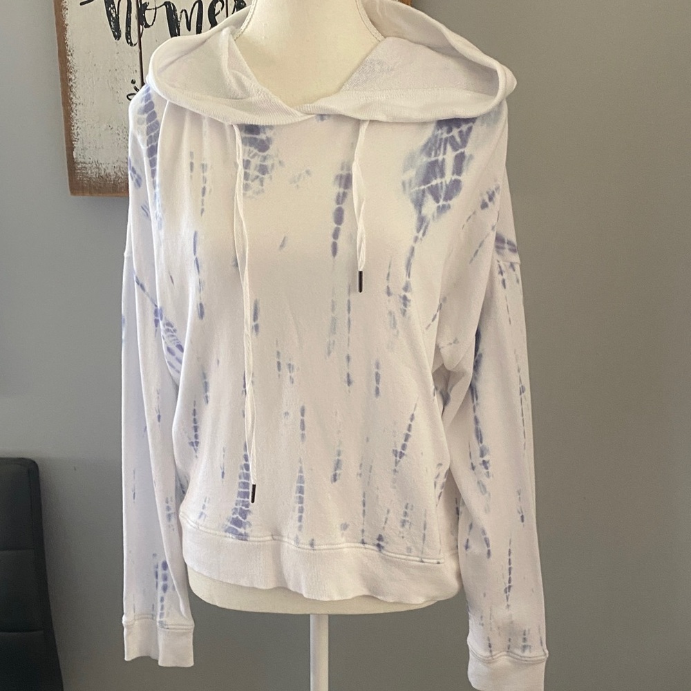 Rails White and Blue Tie-Dye Hoodie